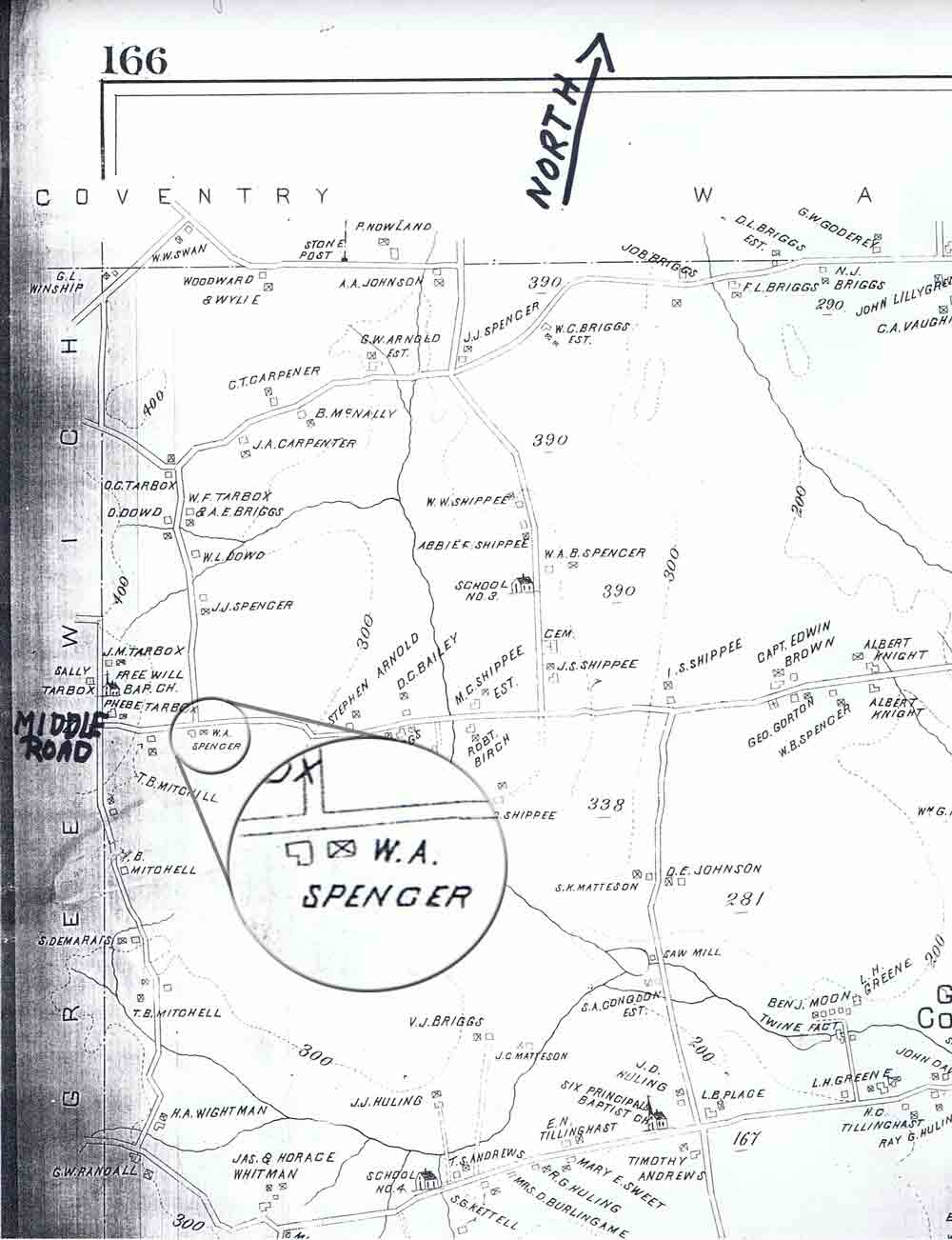 map-of-w-a-spencers-land-south-of-middle-rd-e-g-library